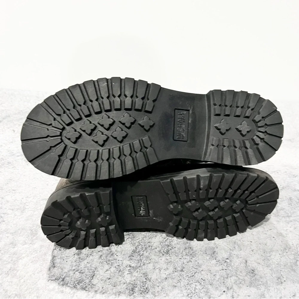 NEW‎ Michael Kors Alistair Lace-Up Boot Black Shiny Size 9